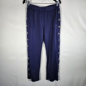 Michael Kors Logo Tape Buttoned Track Pants Navy Blue M 90s Athleisure